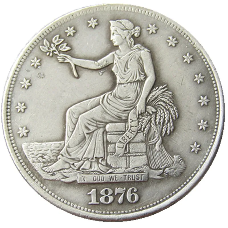 US Trade Dollar 1876 P/S/CC Kopie -munten Zilverplated
