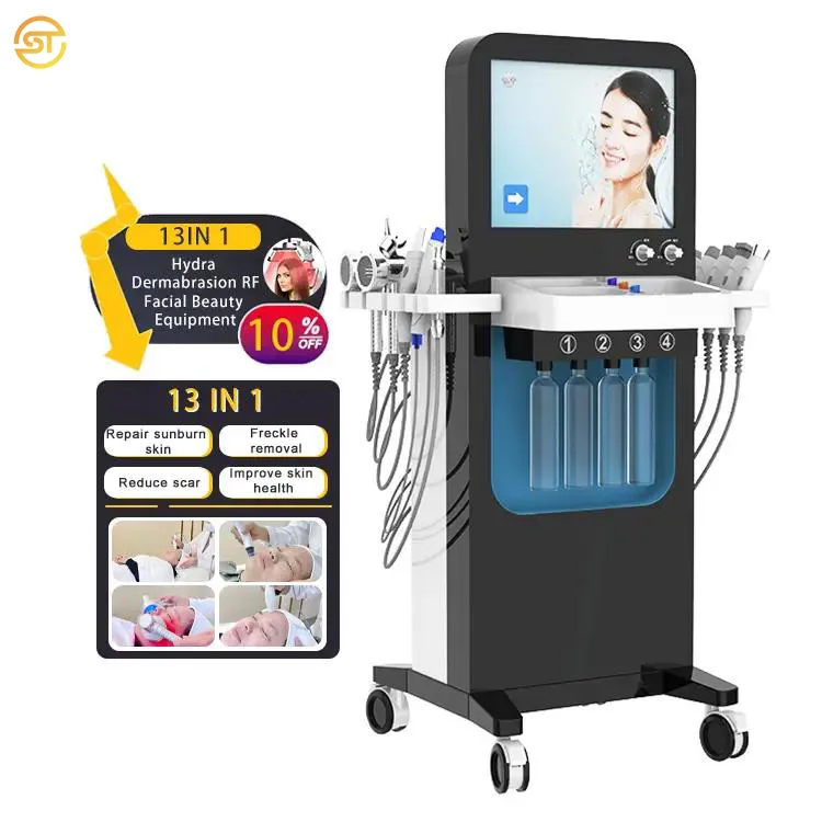 2023 Multifunktion 13 in 1 다이아몬드 필링 하이드로 Derma Brasion Gesichts Behandlungen Wasserstrahl Aqua Ems Rf Gesichts Hydra Derma Brasion Beauty Machine