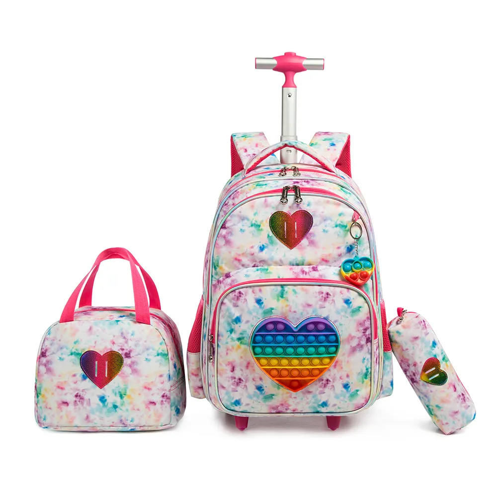 3 In 1 School Backpack For Girls With Wheels Trolley Lunch Smiggle Case And Rolling Wheels 230529 From Pang08 99.07 DHgate.Com