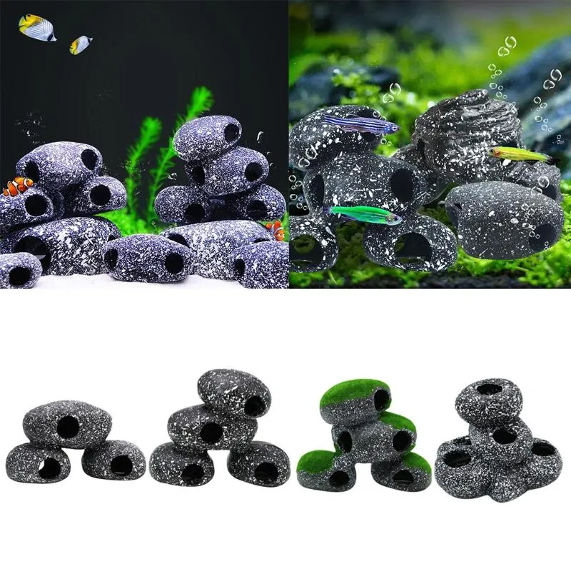 Decorations Aquarium Cave Decorations Betta Hideout Fish Tank Accessories Shrimp Cichlid Natural Breeding Hiding Rock House 5 Styles J07 22