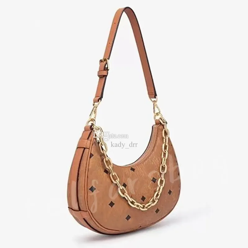 Crescent Small Hobo ombro de bolsas de ombro designer de lona nappa bolsa de couro bolsa de fechamento de zíper mulheres meio lua com sacolas