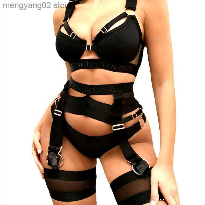 Sexy Set Sexy Dessous Outfits für Frauen Sex Unterwäsche Strumpfgürtel Bondage Nachtwäsche Anzug Porno Babydoll Club Wear Hot Erotik Body Harness T230530