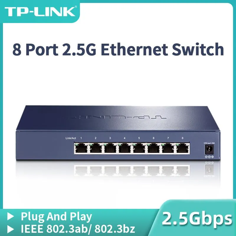 Switches TPLINK 2.5G Ethernet Switch 8 Port 2.5GBaset Network Switcher RJ45 2500Mbps Plug and Play Hub Internet Splitter TLSH1008