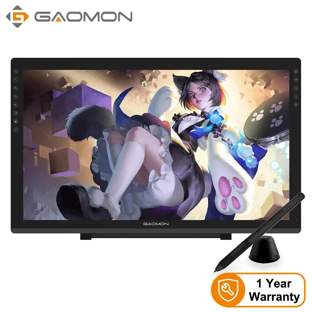 Compresse Gaomon PD2200 21,5 pollici 92%NTSC Drasso grafico Monitoraggio Tablet Visualizza a penna con Tiltsupport Batteryfree 8192 Pressione penna