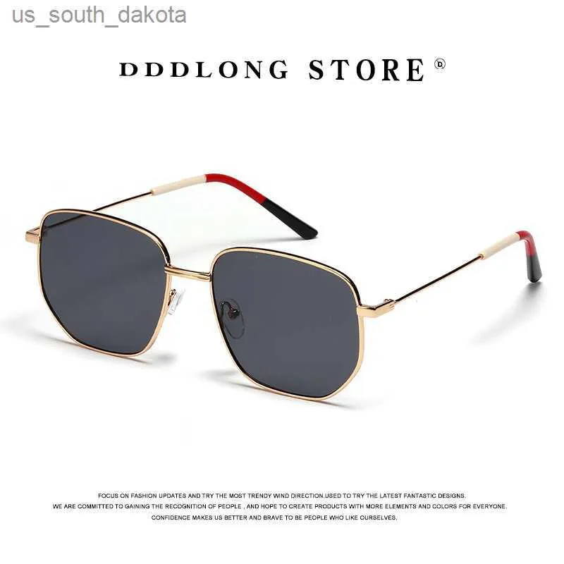 Sonnenbrillen DDDLONG Retro Fashion Square Sonnenbrille Frauen Männer Metall Sonnenbrille Klassische Vintage UV400 Outdoor Schatten Unisex D128 L230523