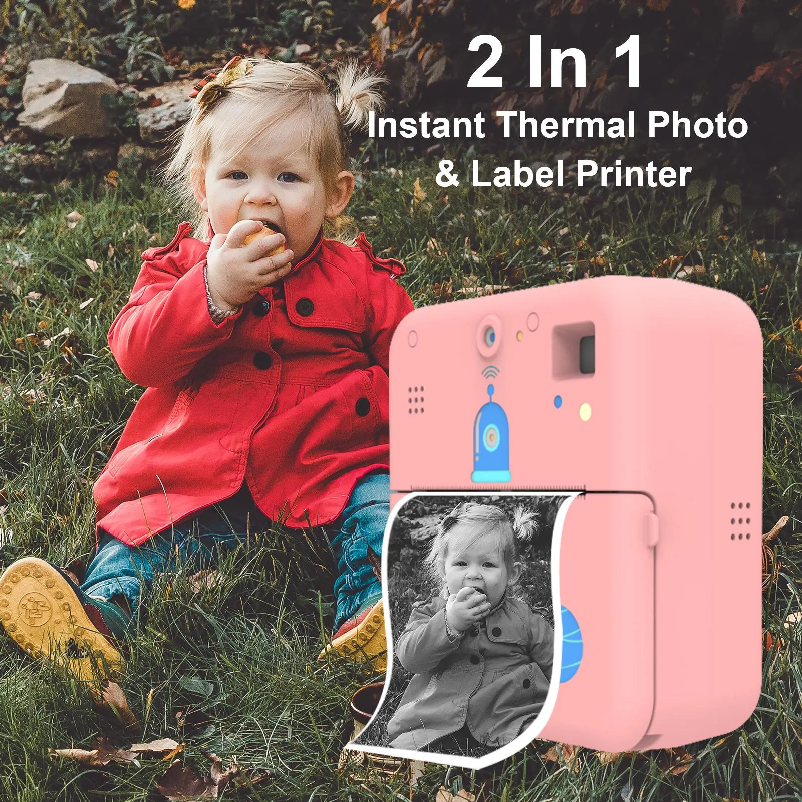 Impressoras mini câmera de impressora de bolso instantânea impressão portátil Máquina de impressão térmica portátil Conexão sem fio BT para etiqueta de imagem Handcraft
