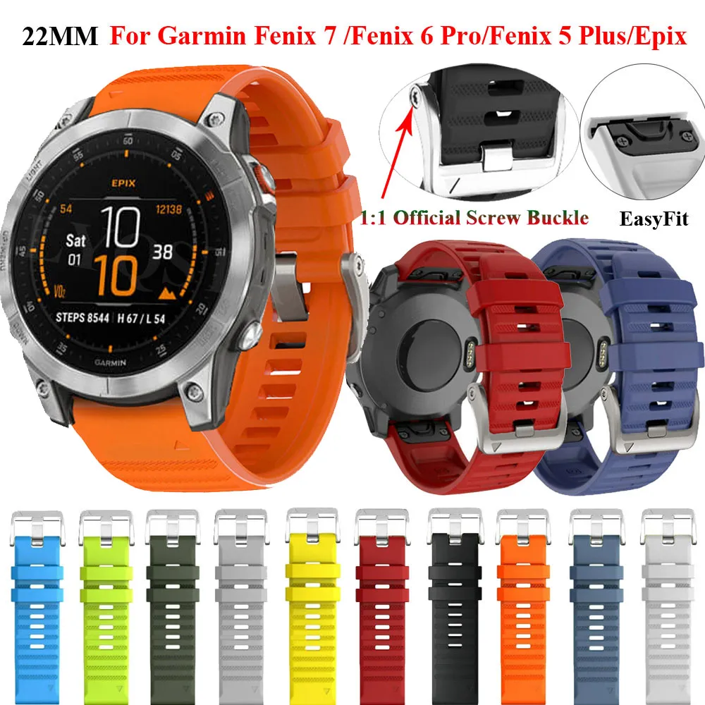 För Garmin Epix Gen2 Smart Watch Armband Silicone 22 26mm Sport Quickfit Strap For Garmin Fenix ​​7X 6X Pro 5X/Forerunner 955 945
