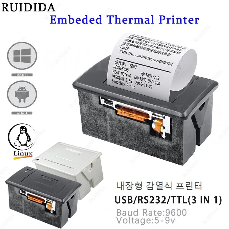 الطابعات USB RS232 TTL TTL THERMAL POS POS PRINTIPT 58 ملم ATM التذاكر الحرارية MICRO PANE