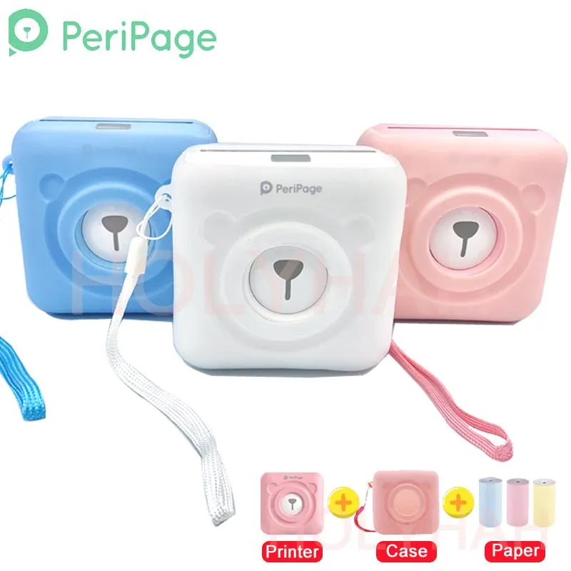 Printers A6 Peripage Portable Bluetooth Thermal Photo Printer Inkless Mini Pocket Foto Printer Windows IOS Android Soft Case Protection