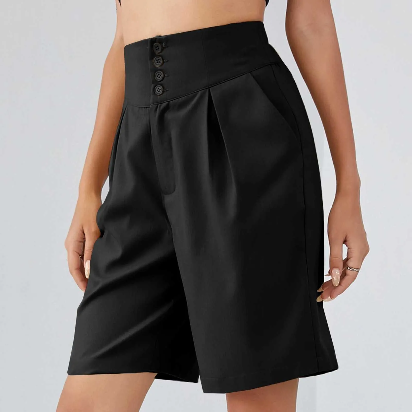 Shorts Women's Dress Summer Border Trade Thin High midja byxor Kvinnor 2023 Löst montering Sport Shorts P230530
