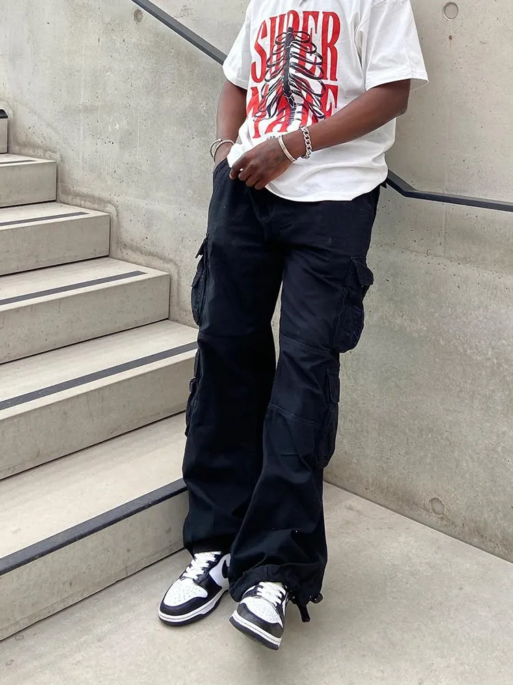 Baggy Best Streetwear Cargo Pants Urbano Fashion Black Baggy Cargo