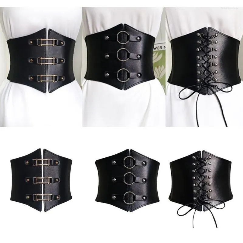 Cinture Corsetto punk Accessori donna Cinturino per abito Pelle PU Fibbia elastica Cintura Cintura larga Cintura in vita