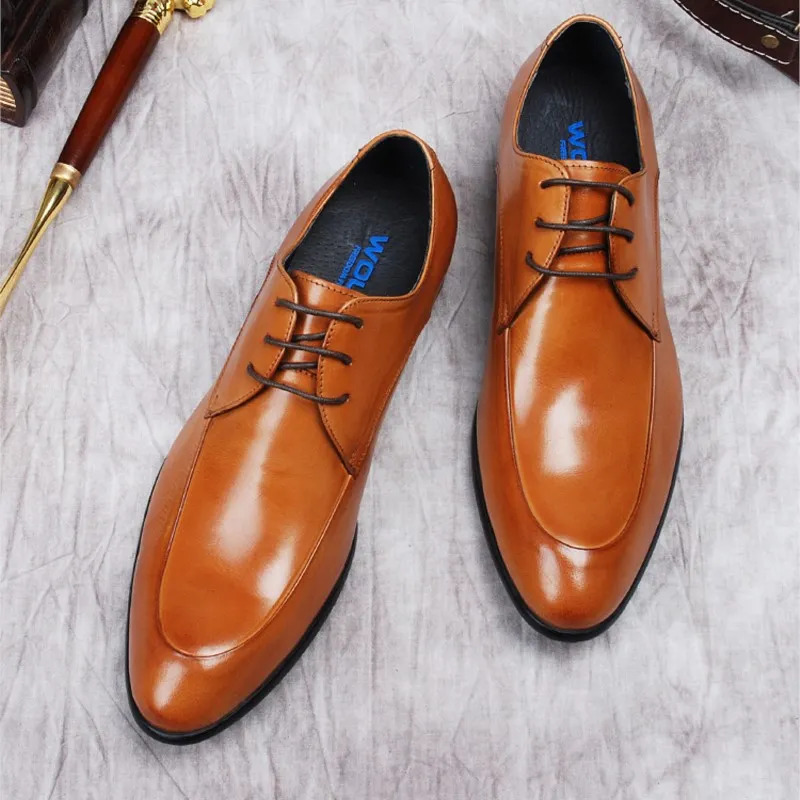 Черное коричневое оксфордское платье Man Business Shoes Masdaler Designer Wedding Wedding Formal Formal Only Leather Original Best Men Shoes