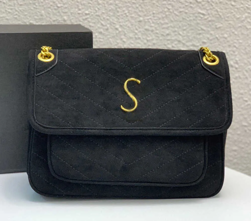 Designer neue 23SS Umhängetaschen Frauen Schulter Umhängetasche Kette Tasche echte Samt Handtaschen Luxus Geldbörse Mädchen Mode Taschen