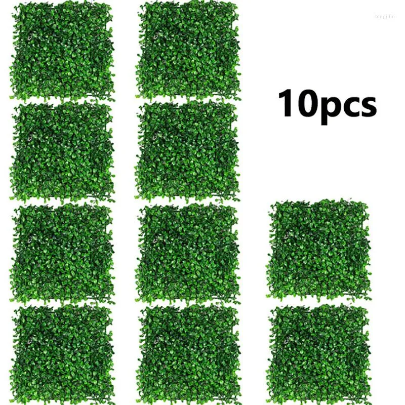 Decorative Flowers 10pc Artificial Plant Wall Decoration Boxwood Hedge Panel Home Decor Fake Plants Grass Backdrop Privacy Screen