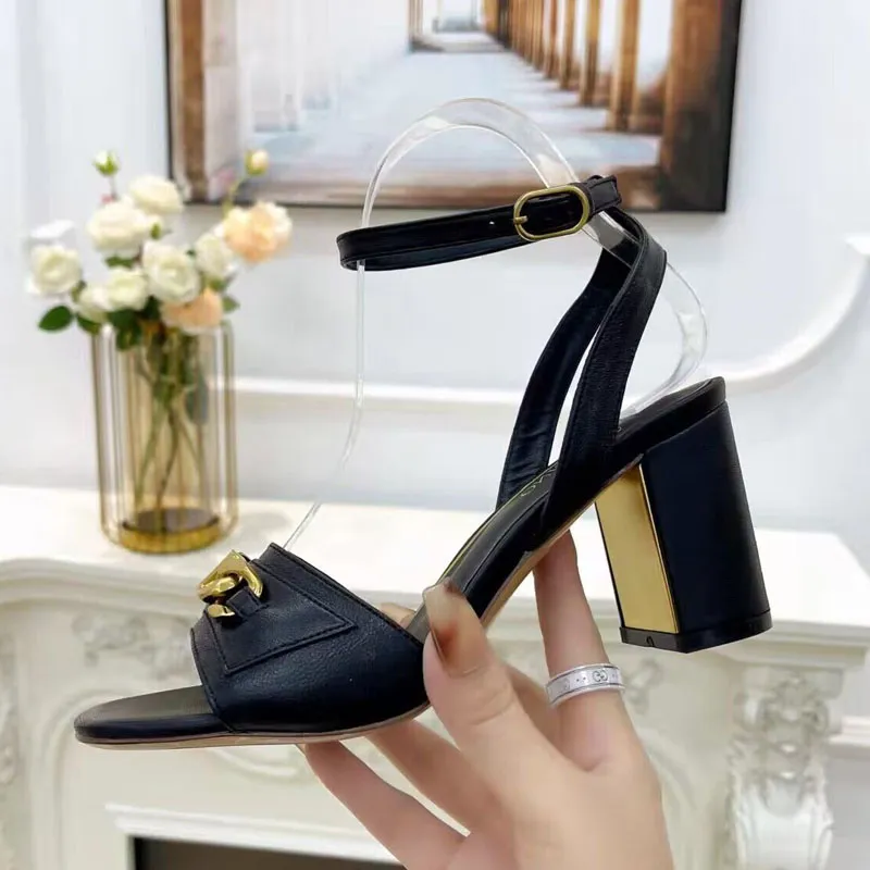 Designer Summer Women Sandals Sexy Vacation Open Toe Thick Sole High Heels Comfortable Office Professional Women Shoes