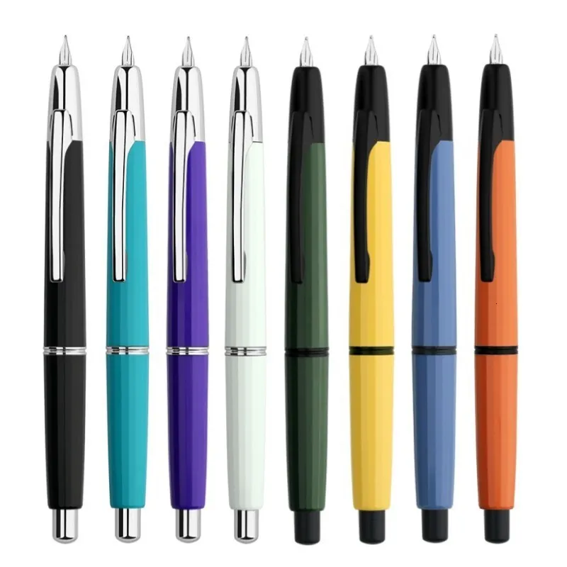 MAJOHN A2 Press Résine Stylo Plume Plume EF Rétractable Avec Clip Convertisseur Stylo À Encre Bureau École Écriture Coffret Cadeau Plus Léger Que A1 230530