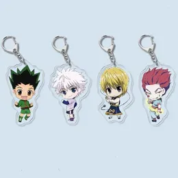 Keychains Anime X Series Keychain Hisoka Morow Killua Zoldyck Gon Kawaii Acrylic Figure Pendant Key Chain Fans Gift