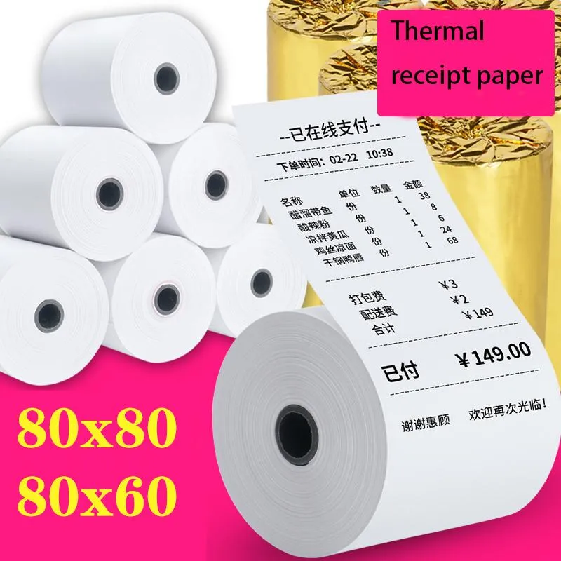 Skrivare termiskt kvittopapper 80x80 80x60mm papper för 80 mm Big Paper Warehouse Thermal Printer för stormarknad POS Machine Paper Print