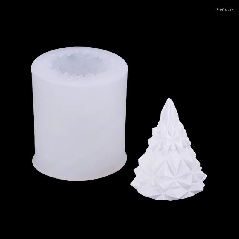 Stampi da forno 3d Albero di Natale geometrico Stampo in silicone Candela fai-da-te Sapone fatto a mano Decorazione Iceberg Torta di gesso Fondente