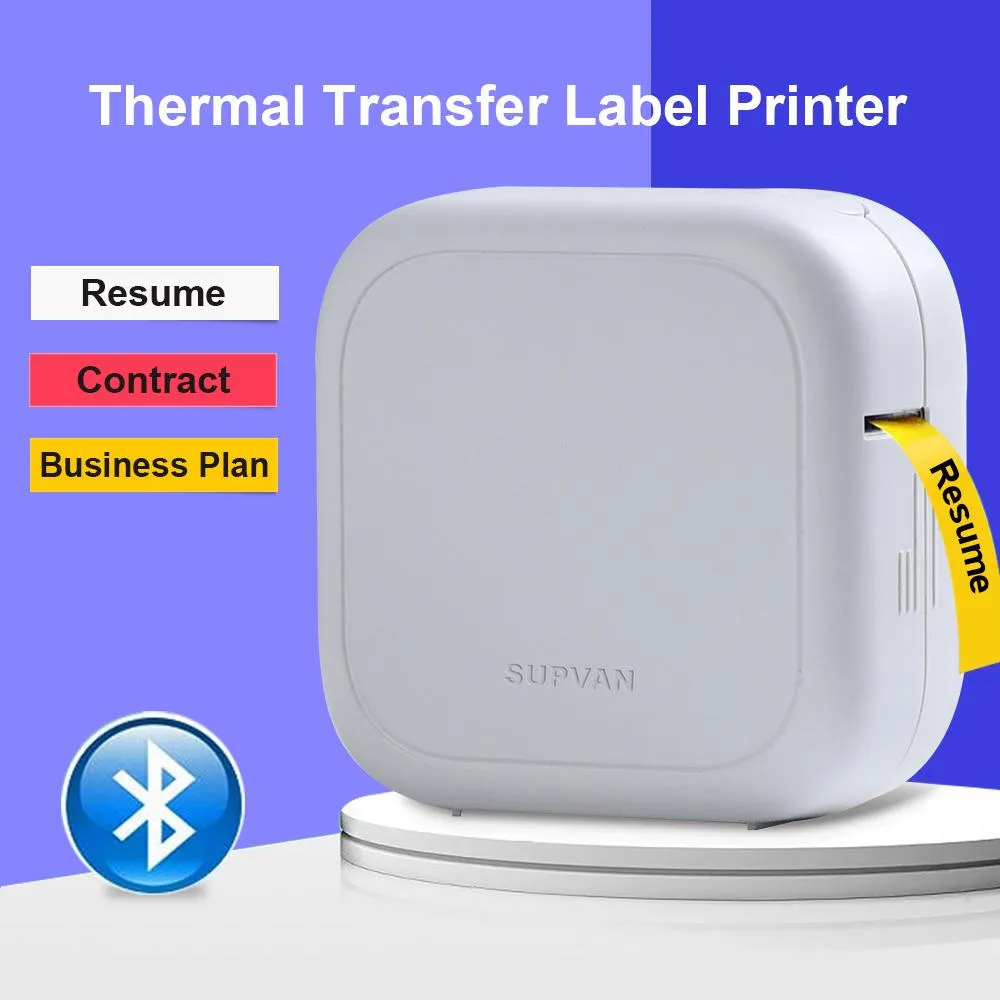 Yazıcılar Supvan G10E Etiket Termal Transfer Etiket Yapıcı Bluetooth Connect Desktop Lamine Etiketleme Makinesi Ev Ofisi İçin Yazıcılar