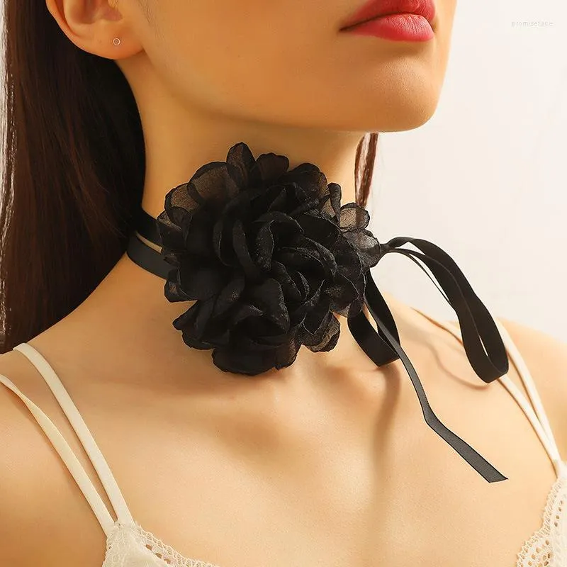 Choker 2023 mode spets chokers halsband för kvinnor halsband krage blomma ros sommar klubb parti sexiga smycken