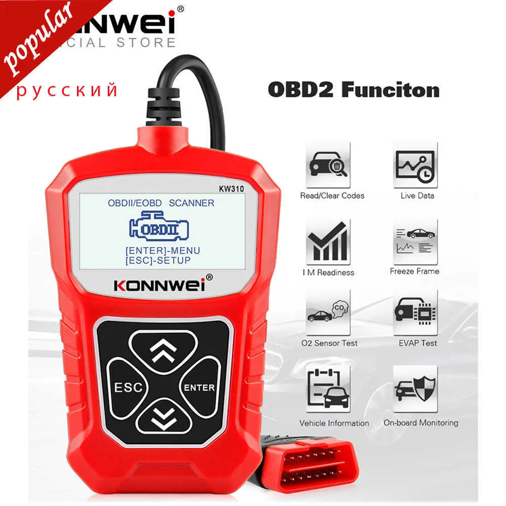 Neuer KONNWEI KW310 OBD2-Scanner, russische Sprache, Auto-Diagnosetool, OBD 2-Autoscanner für Auto, ODB2, Auto-Werkzeuge, besser als ELM327