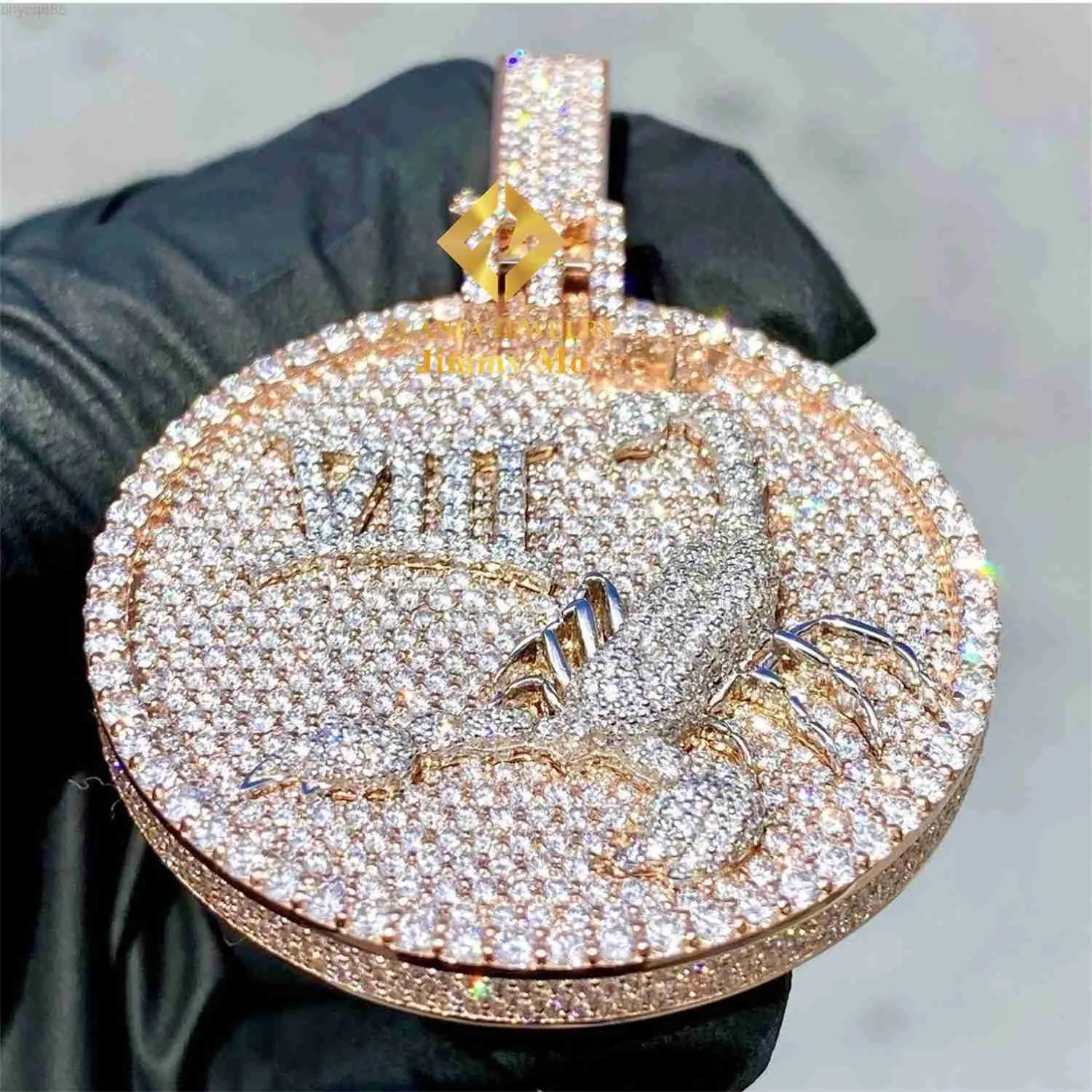 Stylish Customized Honey Comb Setting Jewelry For Men S925 Solid