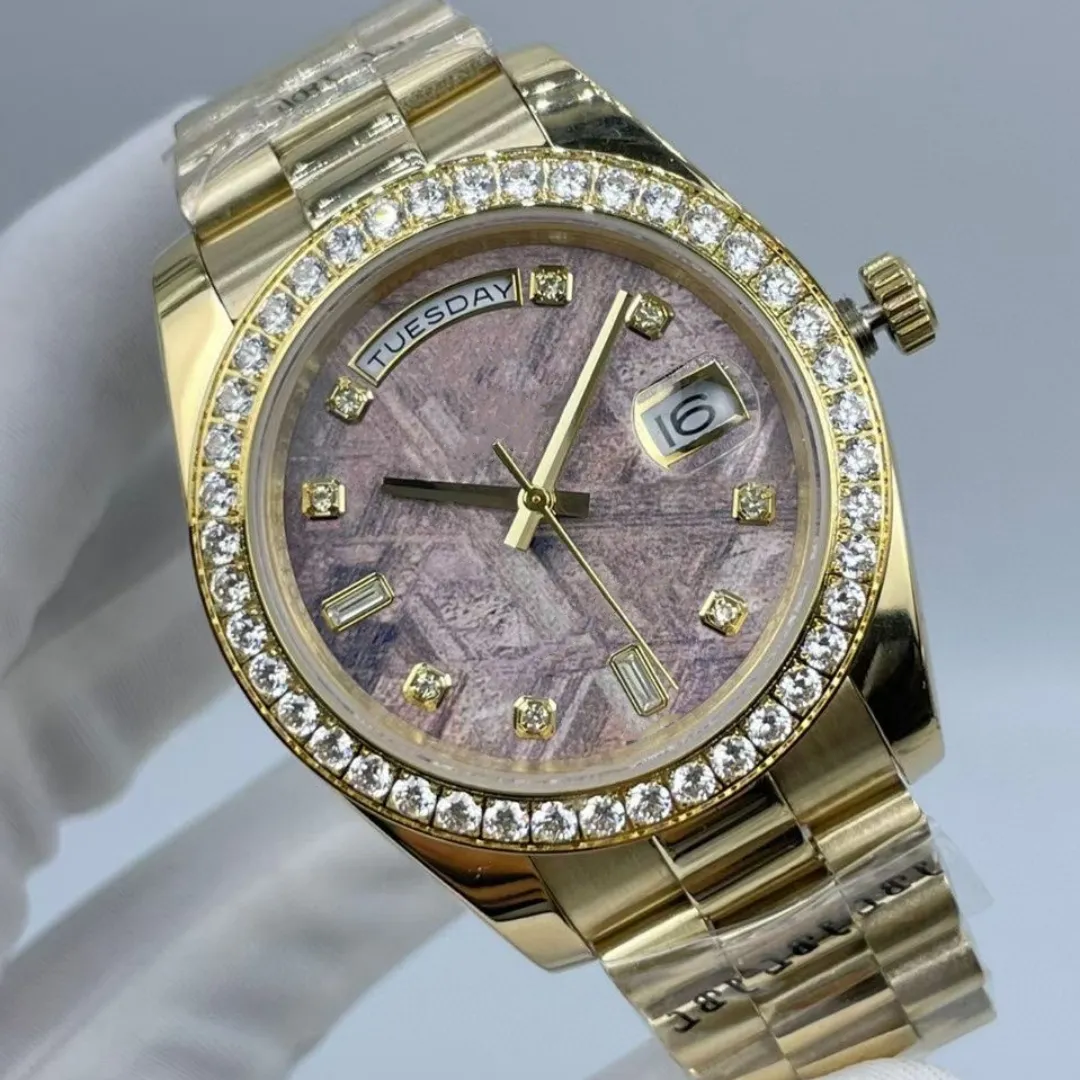 Luxe designer kijkt van hoge kwaliteit heren diamant horloge ijs uit Moissanite automatische dategevel mannen kijken ss montre