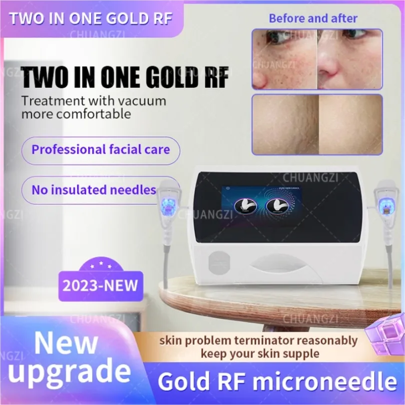 Beauty Items HOT New Fractional Gold Plate Rf Microneedle Machine For Acne Scar Stretch Marks Removal Treatment CE Certification Factory Direct Sales