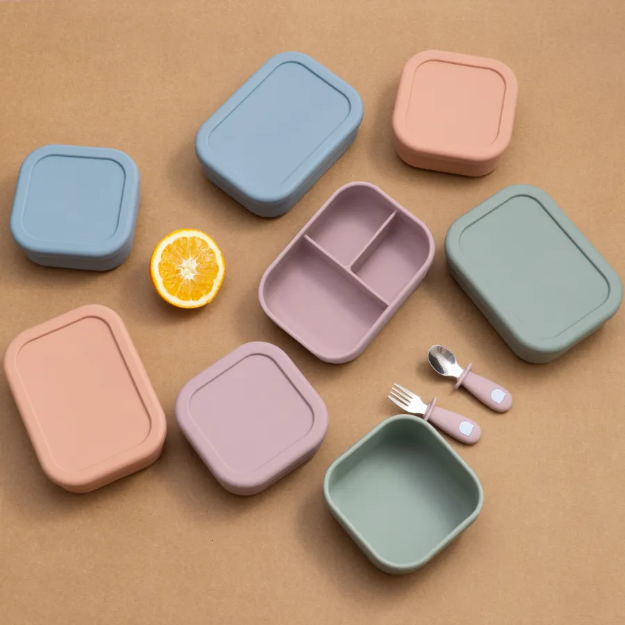 Tazze Piatti Utensili Alimentazione in silicone per bambini Bwol Piatti Piatto Stoviglie per bambini Microonde Riscaldamento Conservazione della freschezza Contenitore per il pranzo a tenuta stagna Cose per bambini 230530