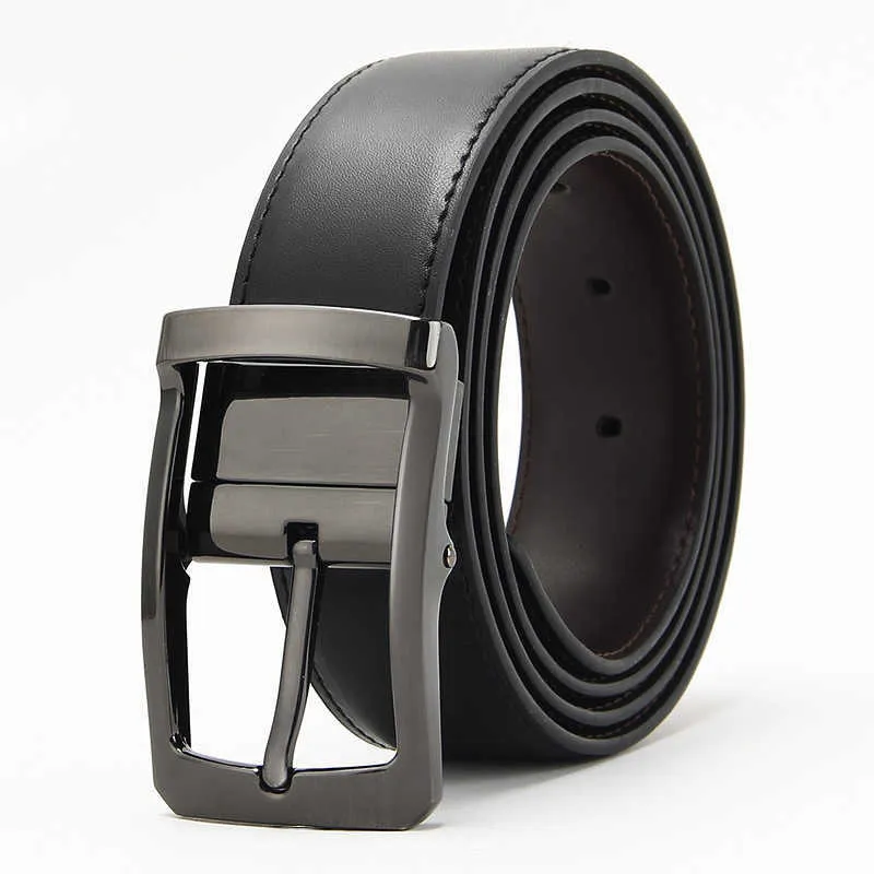 Ceinture homme cuir réversible boucle rotative deux en un large et haute G230529