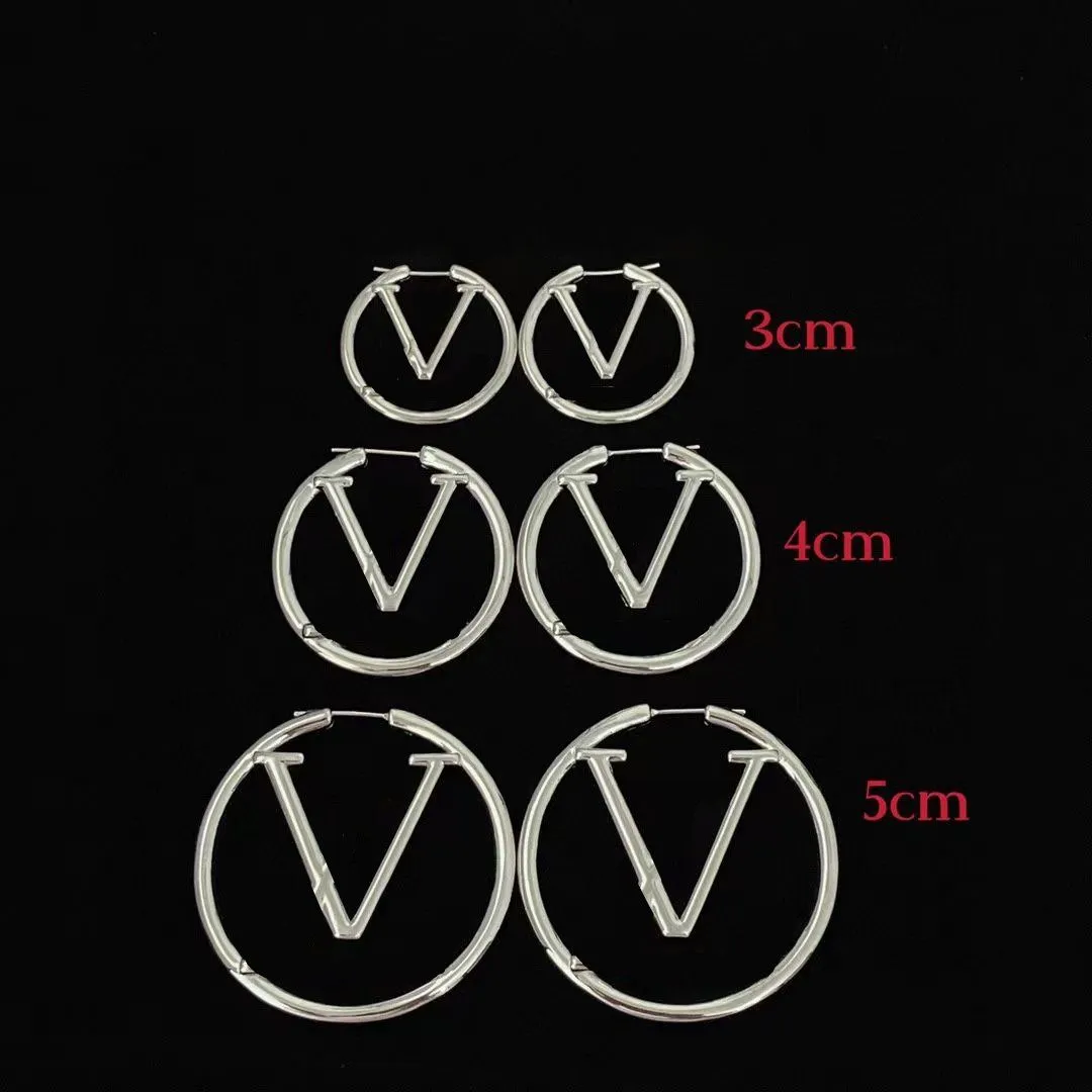 Fashion Womens Circle Simple Studs Earrings Hoop 3 Sizes Top Quality Brass engagement Earring For Lady Gifts