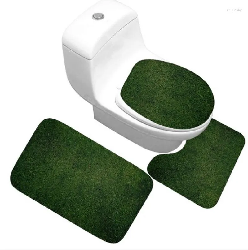 Mattor cammitever 3pc badrumsset trädmönster matta toalett lock täcker badmats heminredning droppe