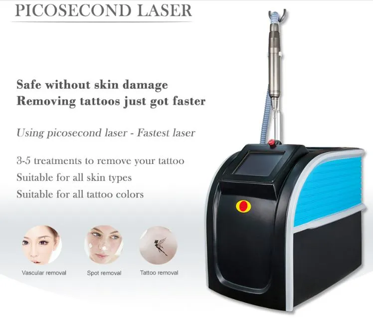 Pico laserowe usuwanie tatuażu pigmentacja maszyna do usuwania i YAG laserowa obróbka obróbki twarzy obróbki twarzy.