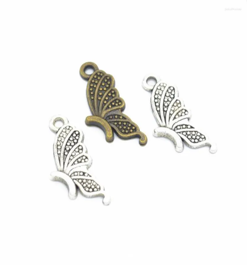 Charmes 110 pièces joli papillon 23 10mm pendentifs couleur argent Antique faisant bricolage à la main tibétain trouver des bijoux F0329