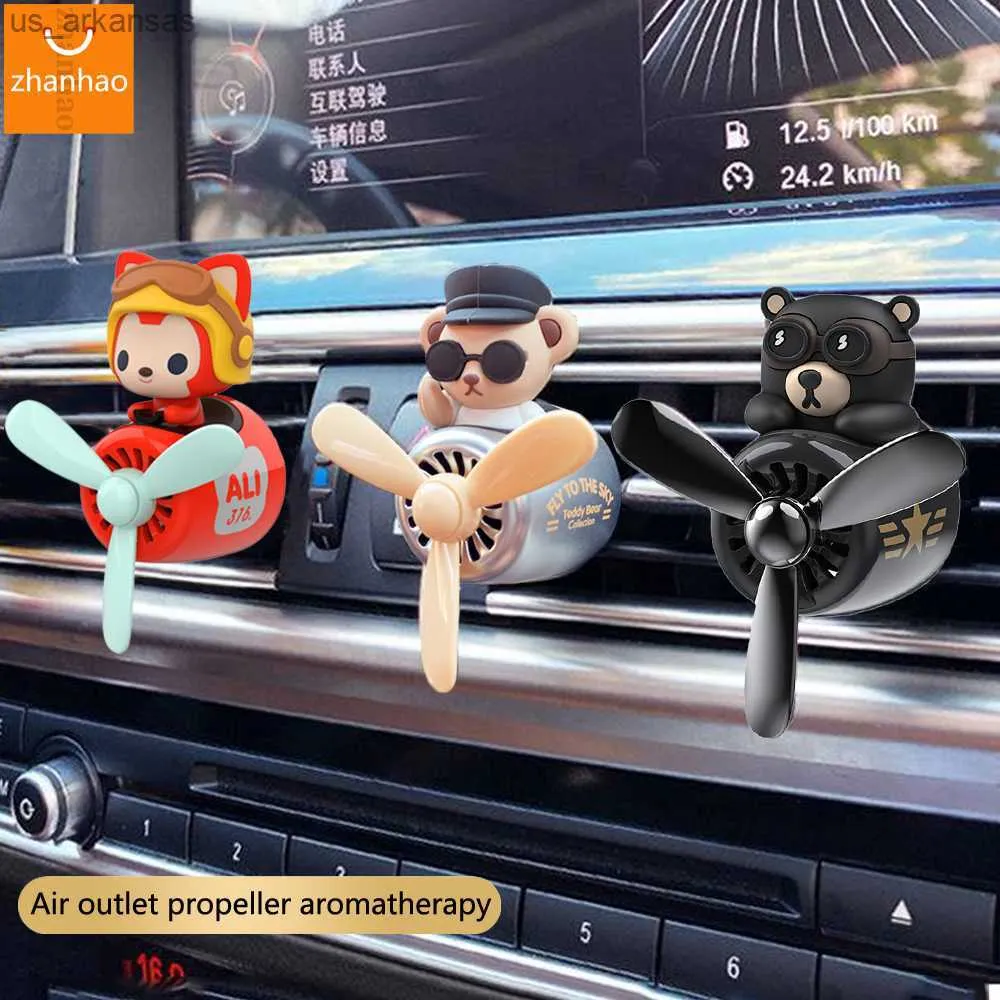 New Car Air Vent Freshener Purifier Teddy Bear Pilot Rotating Propeller  Interior Perfume Diffuser Auto Air Outlet Fragrance Accessories From  Us_arkansas, $5.75