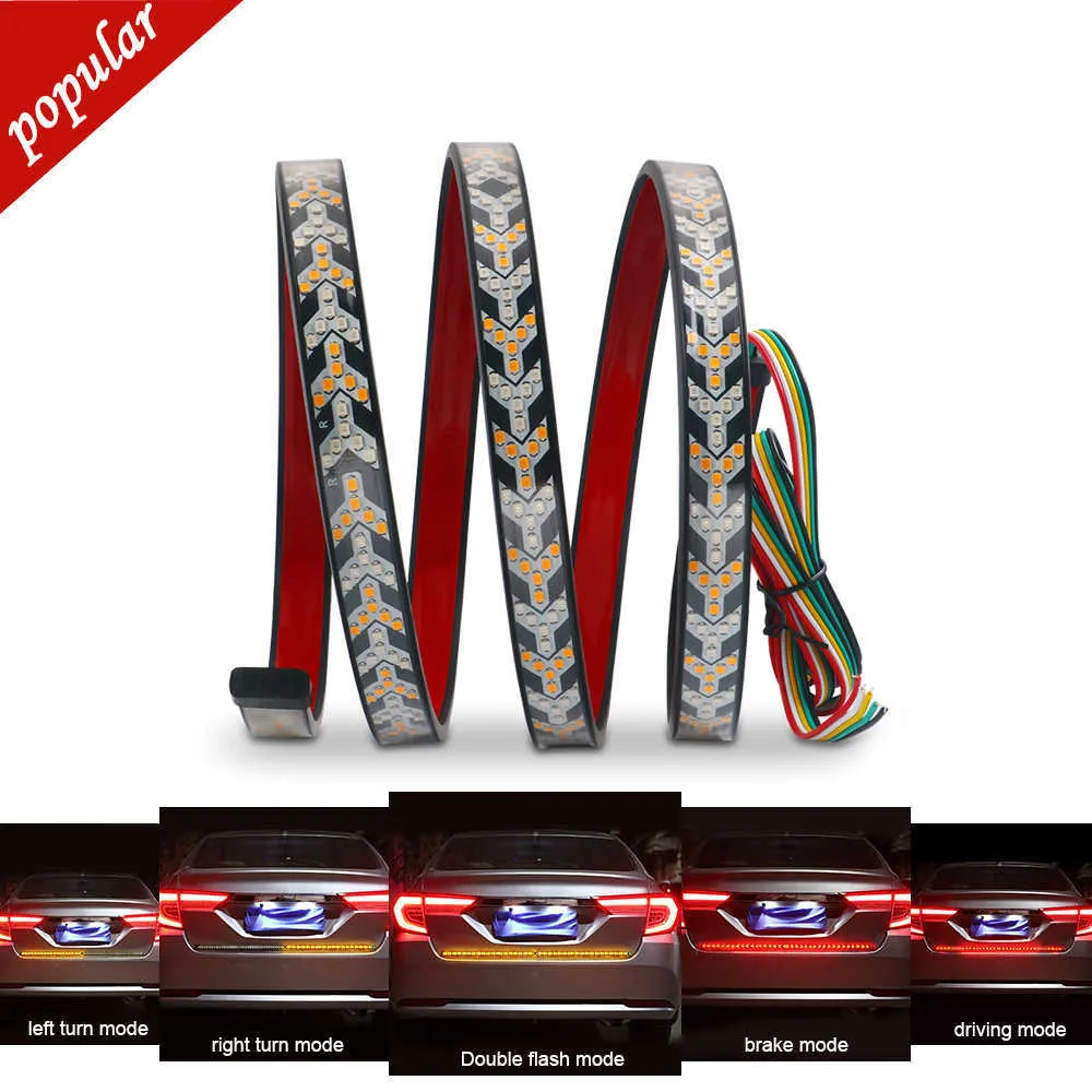 Nieuw 1,8 m 2m 2,4 m autorem turn licht waarschuwingssignaal flexibele led strip pick-up truck achterstaart loopt omgekeerde lamp Amber Red 12-24V