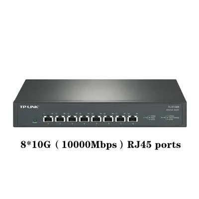 Schakelt TPLINK TLST1008 Alle 10 Gigabit Ethernet Switch 8*10GBPS RJ45 Poort Network Plug en Play 10GBE 10GB 10000Mbps 10G