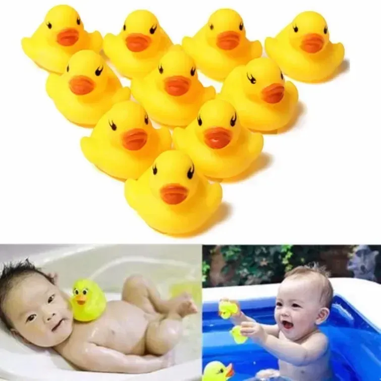 Grossist söt liten gul anka gul baby barn bad leksaker söta gummi squeaky anka ducky fy3794 ny