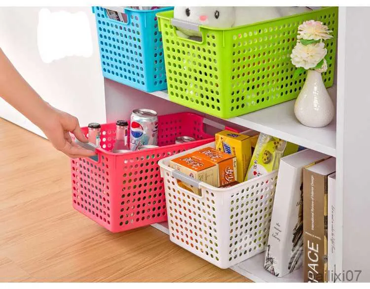 Basket 1PC Superposition Plastic Desktop Debris Storage Basket Living Room Kitchen Snack Storage Basket Bathroom Storage Box OK