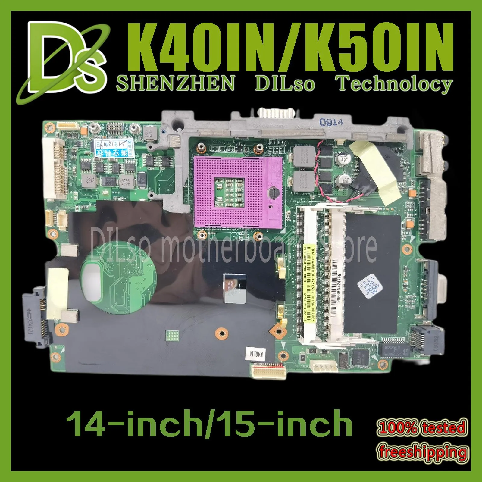 Płyta główna KEFU K40IN K50IN płyta główna dla Asus x8in x5din K40IP K50IP K40AB K50AB K40IJ LAPTOP Płyta główna T7500/T7300 CPU