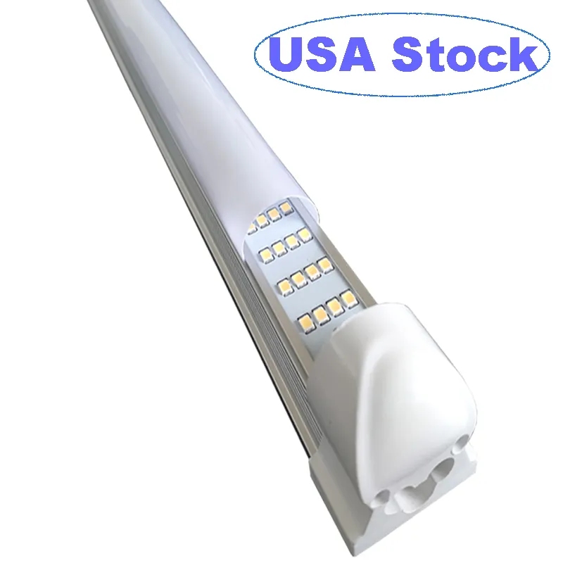 T8 LED Bulbs 8ft 144W 18000lm LED Tubes Lights Lamp Work into Existing Fixture Retrofit Light Frosted Milky Cover Workbench Garage Barn Workshop Basement crestech