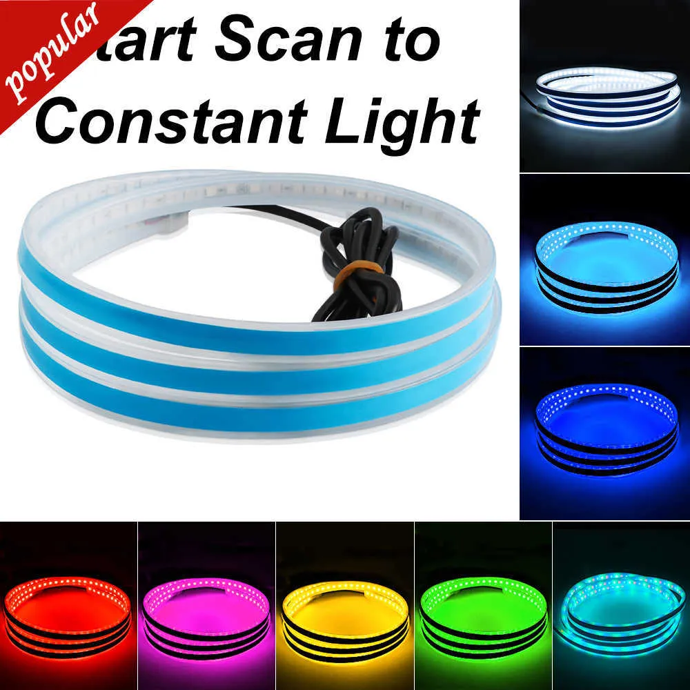 New 180cm Scan Starting LED Car Hood Light Strip Flexible Daytime Running Light Strip Auto Engine Hood Guide Decorative Ambient Lamp