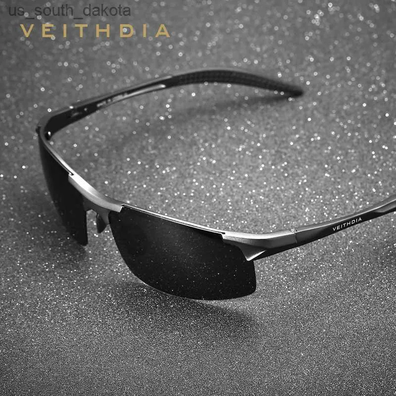 Occhiali da sole VEITHDIA Occhiali da sole da uomo Designer di marca Alluminio Polarizzato UV400 Lente Sport Guida Occhiali da sole per esterni Occhiali per uomo 6518 L230523