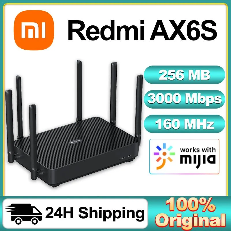 Routrar Xiaomi Redmi Ax6s trådlös router 3200 Mbps VPN Mesh WiFi 6 2.4G 5GHz Mesh System DualFrequency 256MB Antennas PPPOEE