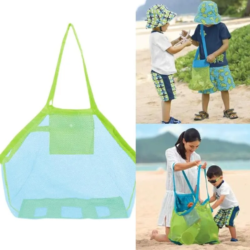Borsone estivo grande borsa da spiaggia per picnic all'aperto per asciugamani in rete giocattoli durevoli tasca impermeabile per biancheria intima