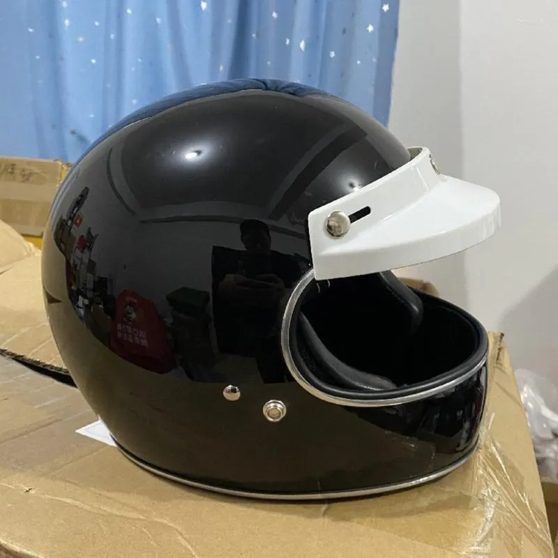 Motorcykelhjälmar Vindtät 3 Snap-knappen Visor Shield Lens Vänd vind för öppen ansikte Motorcykelhjälm Anti-UV Fog Universal