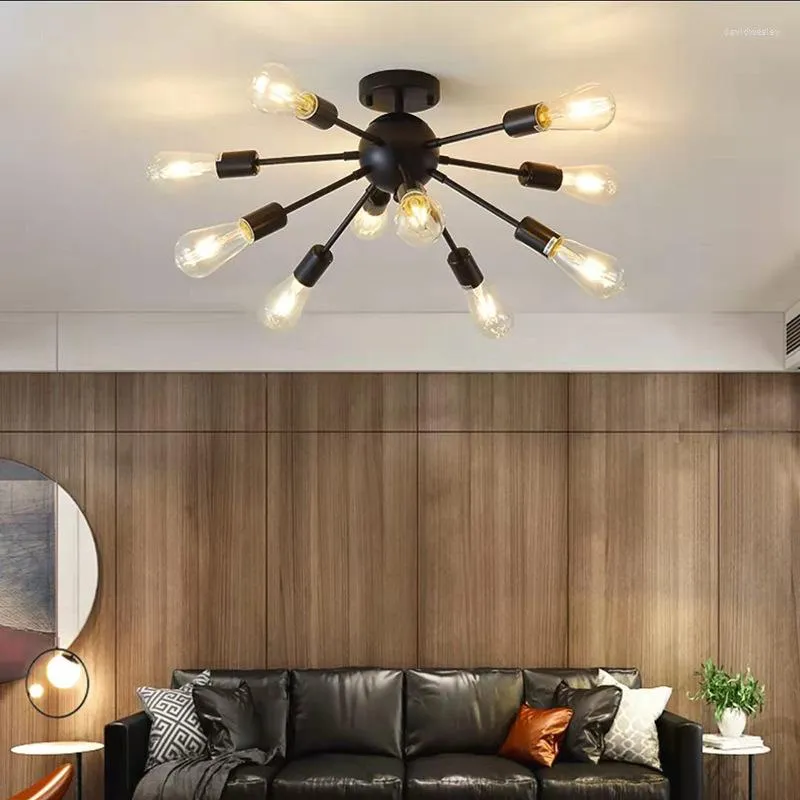 Black iron ceiling light hot sale