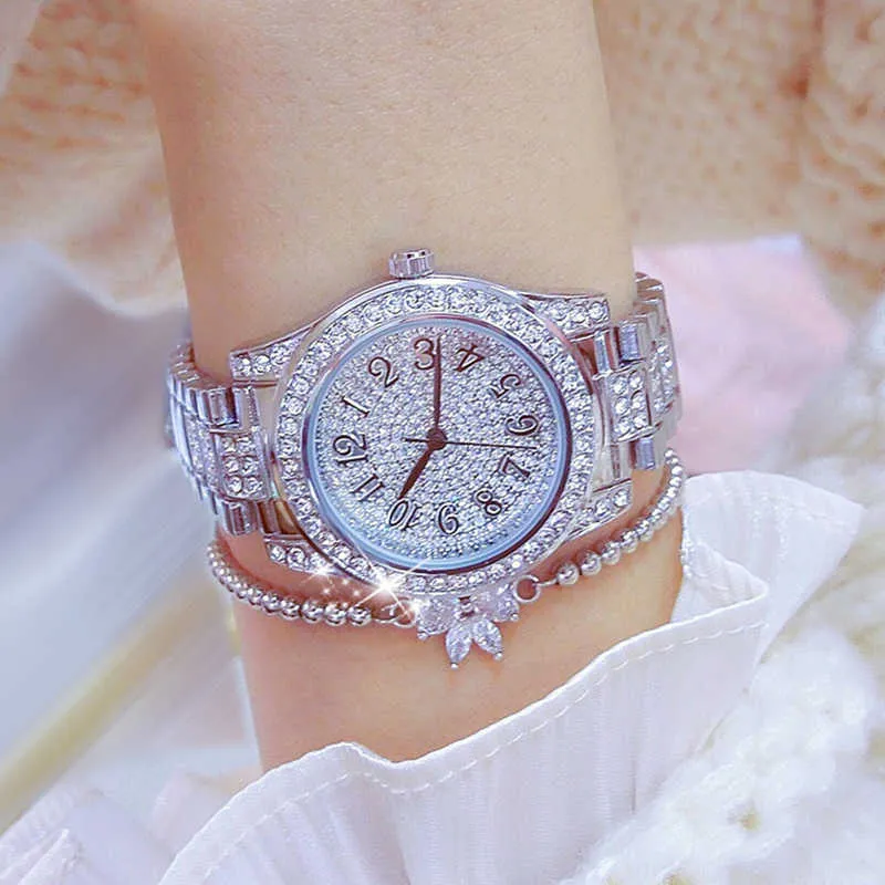 2022 BS Gold Calendar All Diamond Watch Quartz Водонепроницаемый роскошный бренд женщин 2023 G230529